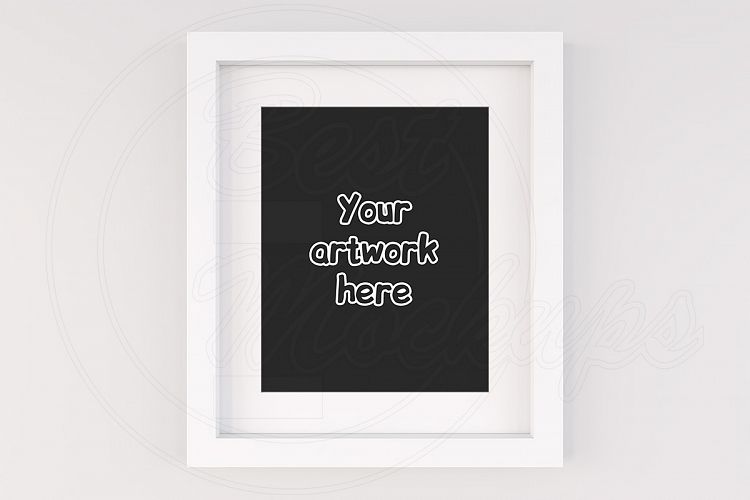 Basic white frame mockup with matt