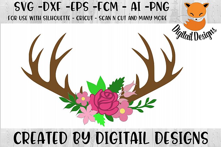 Boho Antlers SVG for Silhouette - Cricut
