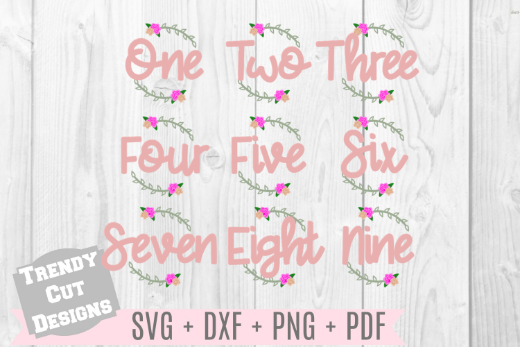 Bundle, Flower Wreath Birthday Set SVG