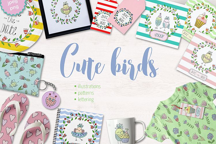 Elements for creating childrens greeting card