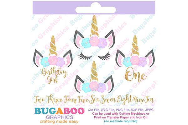 Unicorn head SVG cutting file Unicorns Birthday Girl Shirt Heat Transfer Iron On Included