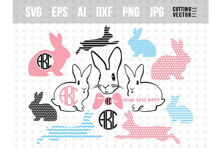 Bunny Vector Bundle - svg, eps, ai, dxf, png, jpg