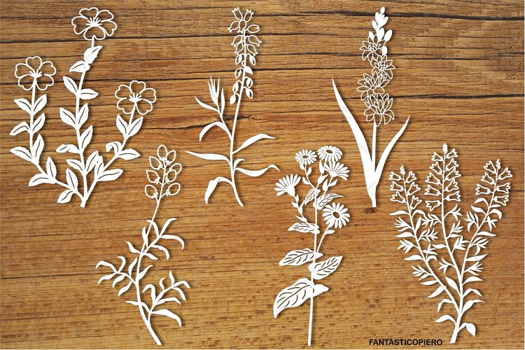 Download Wildflowers set 4 SVG files for Silhouette and Cricut.