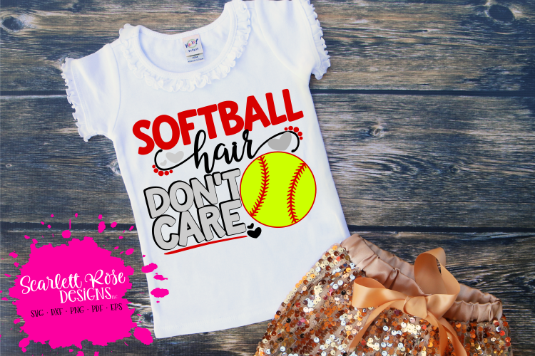 Softball Hair Dont Care SVG