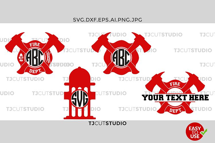 Firefighter Svg, Fireman Monogram Svg, Firefighter Circle Monogram, Svg Files for Silhouette Cameo or Cricut Commercial & Personal Use