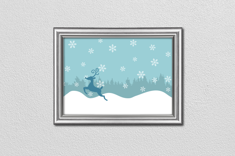 Seamless Winter Snow Scene with Deer SVG Design