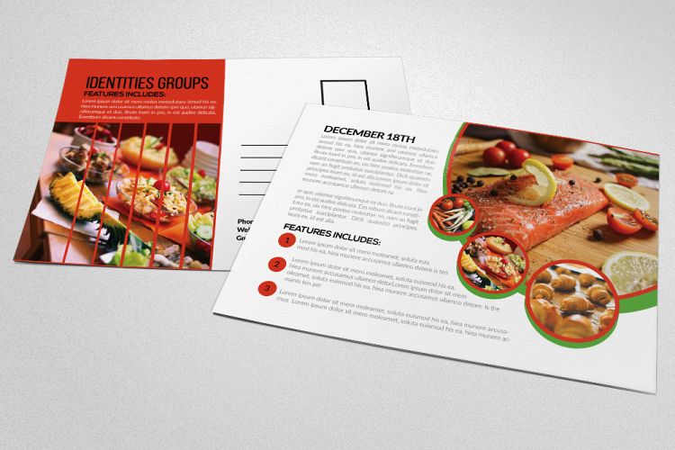 Restaurant Food Postcard Template