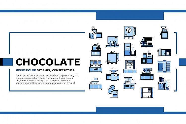 Chocolate Production Landing Header Vector example image 1