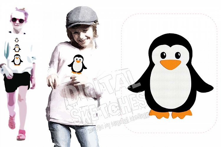 Penguin Animals Machine Embroidery Design 4 Sizes