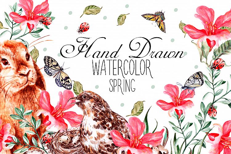 Hand Drawn watercolor SPRING