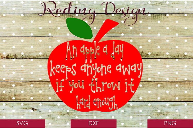 Apple a Day SVG DXF PNG Digital Cut File