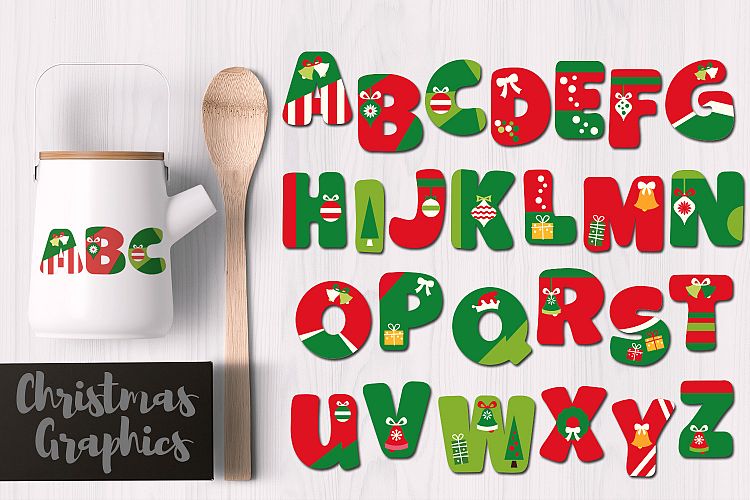 Christmas Alphabet Letters Graphics