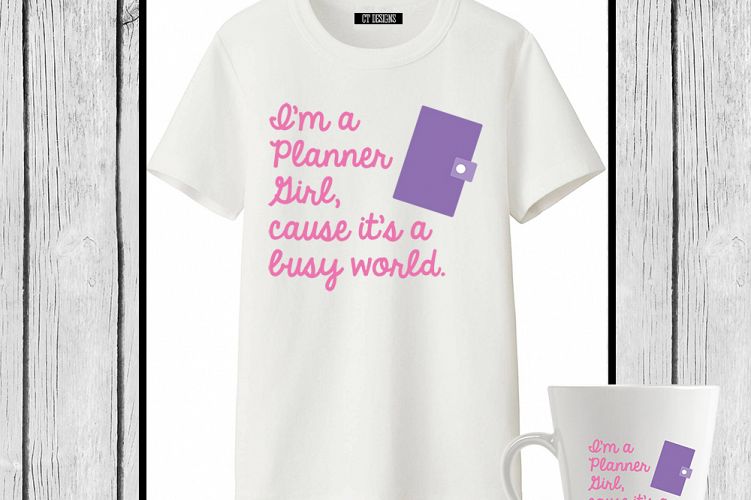 Planner Girl Busy World SVG Decal Cut File