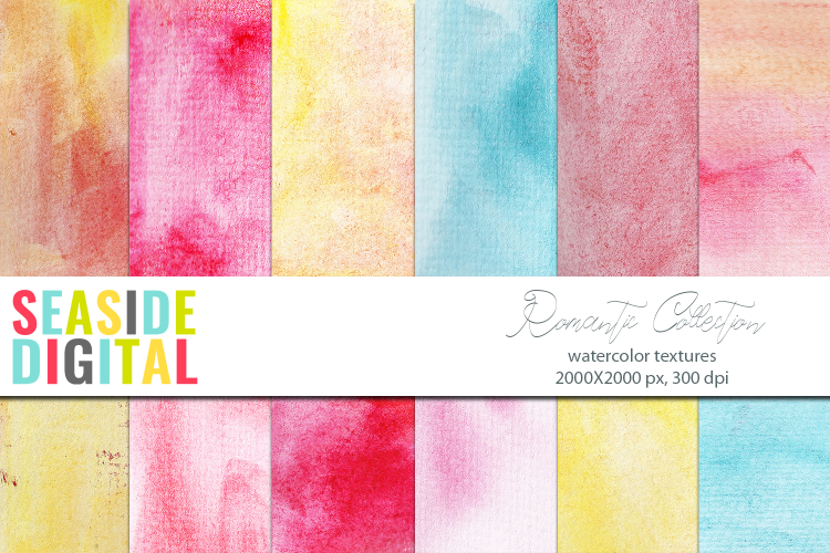 Watercolor Textures Romantic Collection