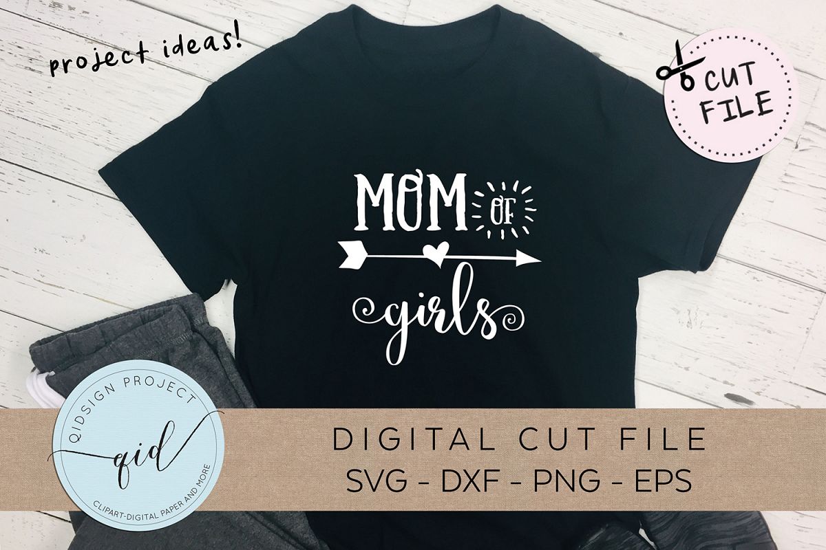 Mom of Girls SVG DXF PNG EPS example image 1