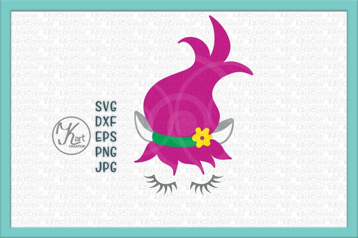 Elf face with eyelashes toddler girl design svg dxf to cut example image 1
