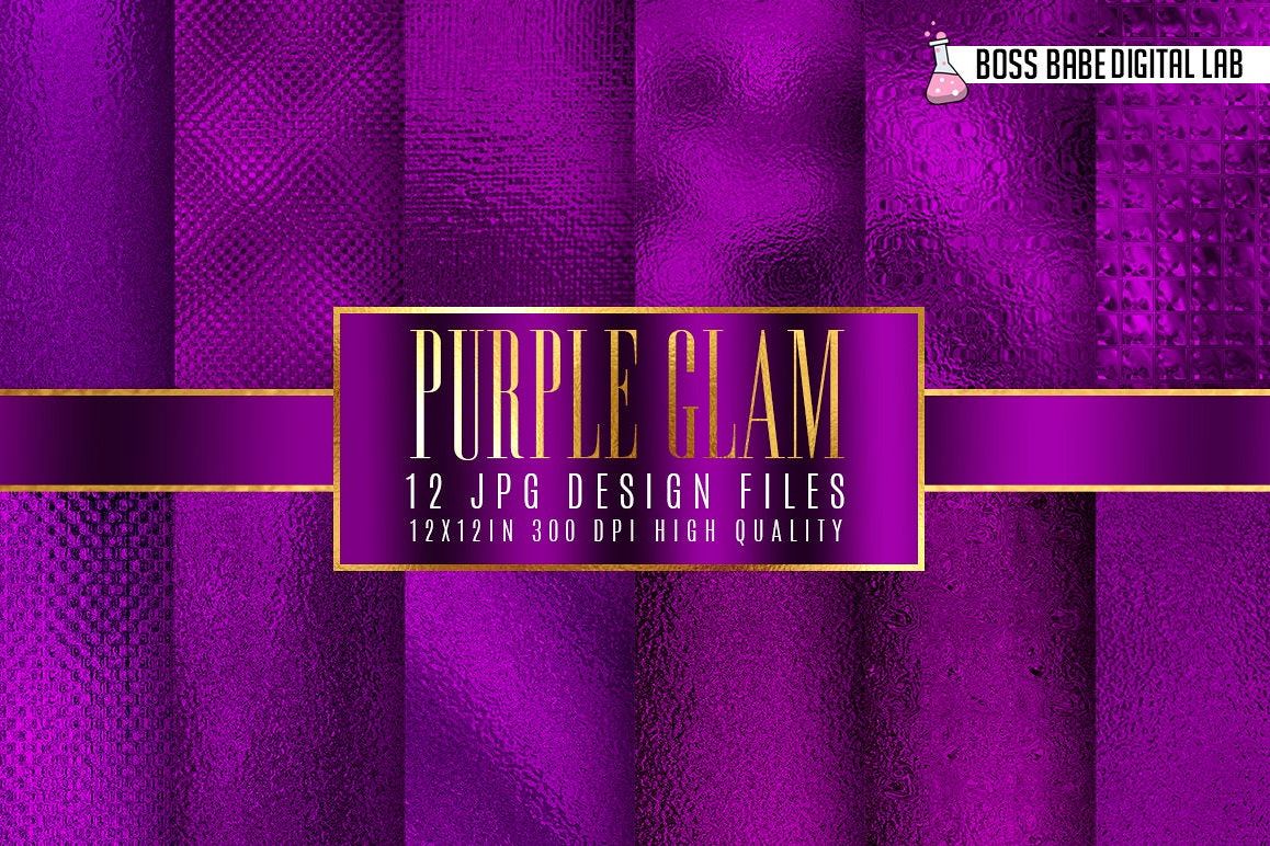 Purple Glam Digital Papers example image 1