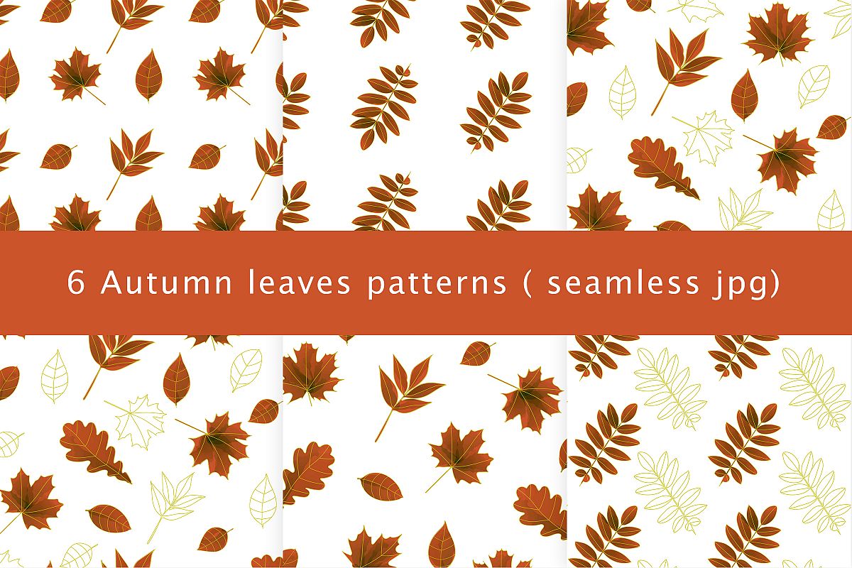 Autumn watercolor leaves pattern, seamless. example image 1