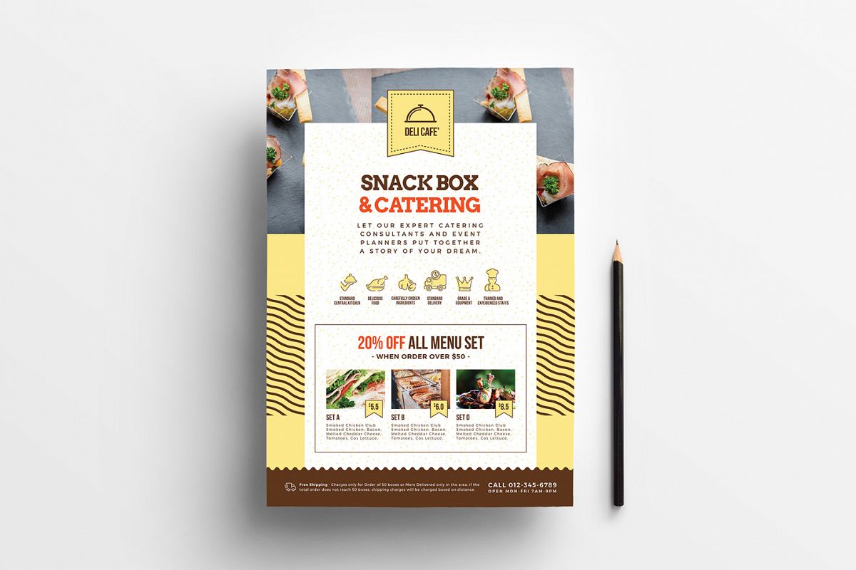 A4 Catering Service Poster Template example image 1