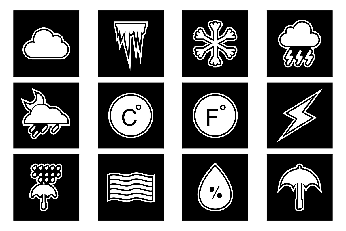 Set Of Weather And Season Icons example image 1