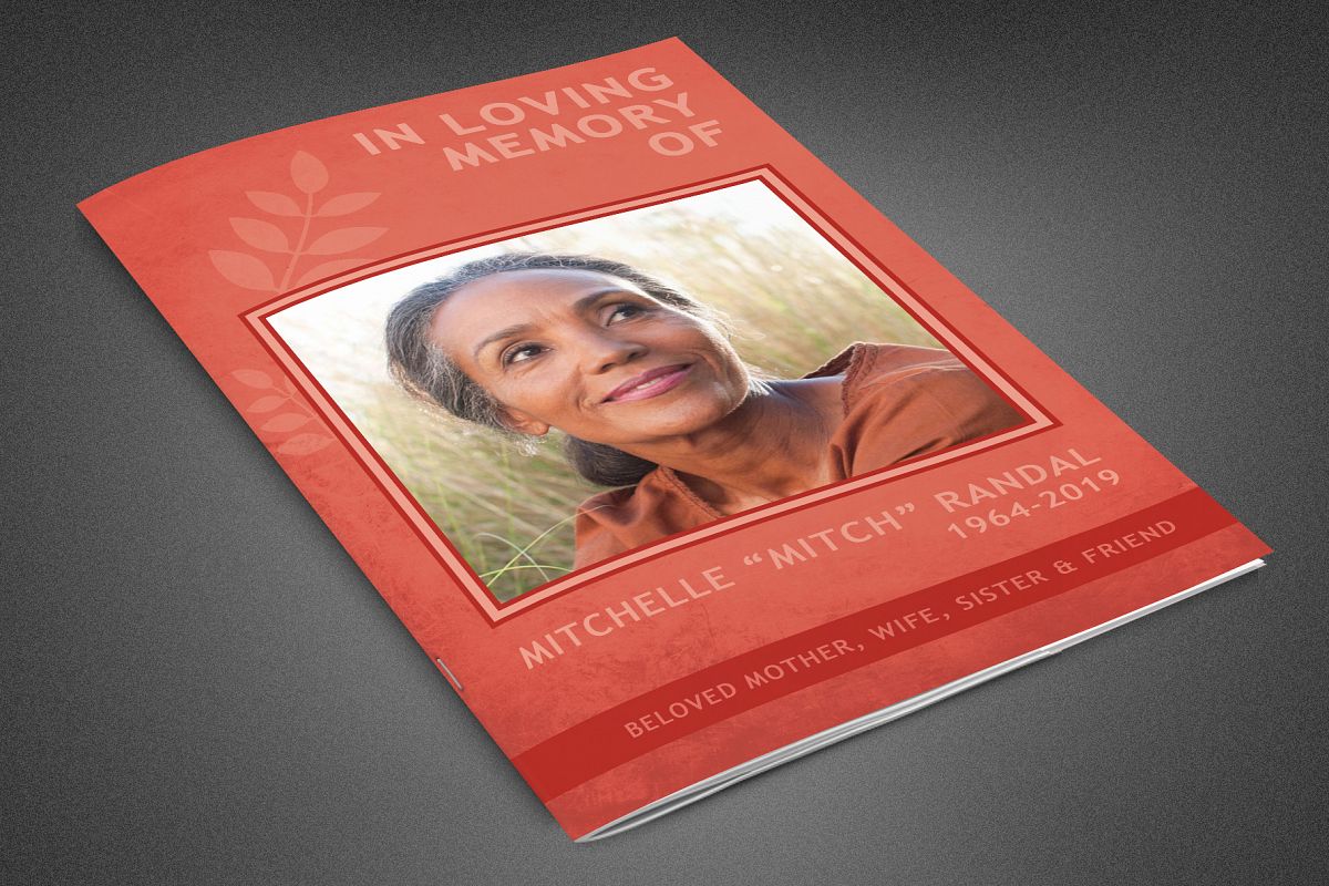 Peach Echo Funeral Program example image 1