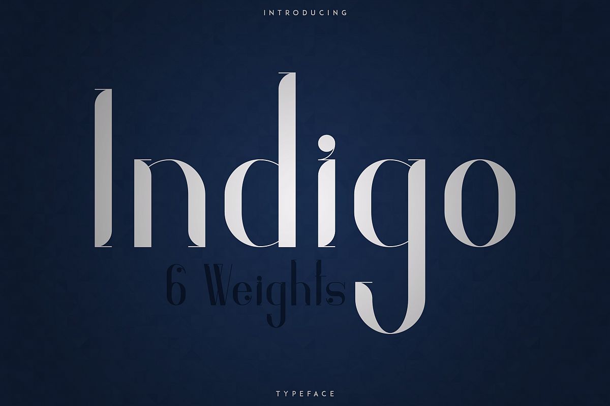 Indigo Typeface - 6 Weights example image 1