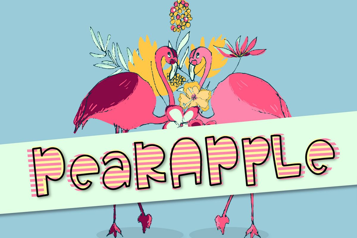 Pearapple - A Bouncy Font Trio With Outline and Stripes example image 1