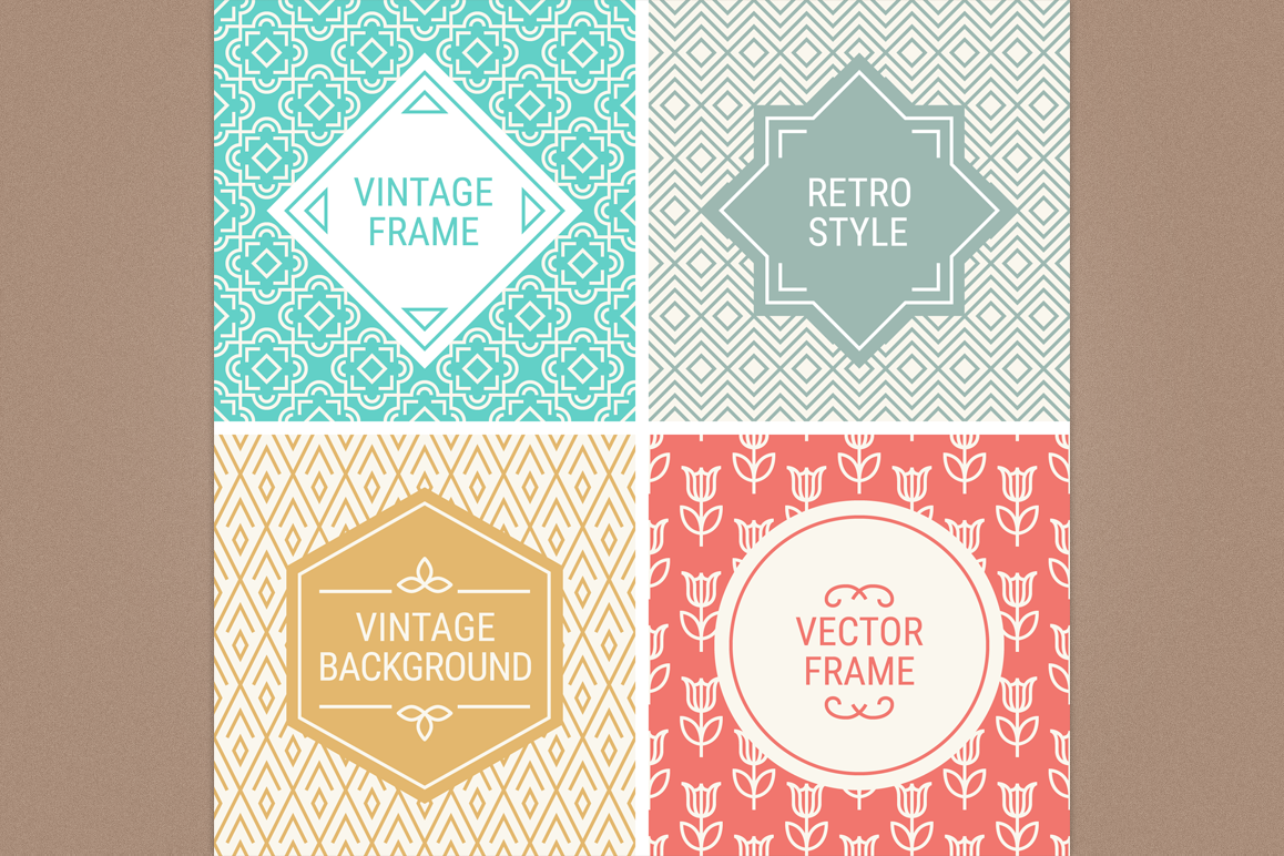 Mono Line Frames and Patterns - Set 12 example image 1