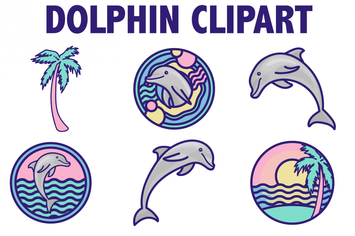 Beach Dolphin Icons example image 1