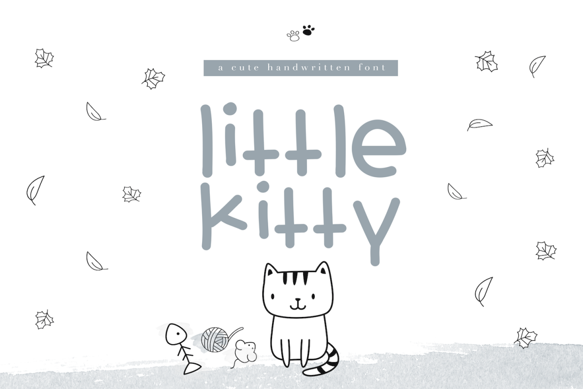 Little Kitty - A Fun Handwritten Font example image 1