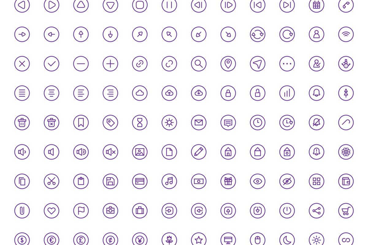 108 UI icon set example image 1