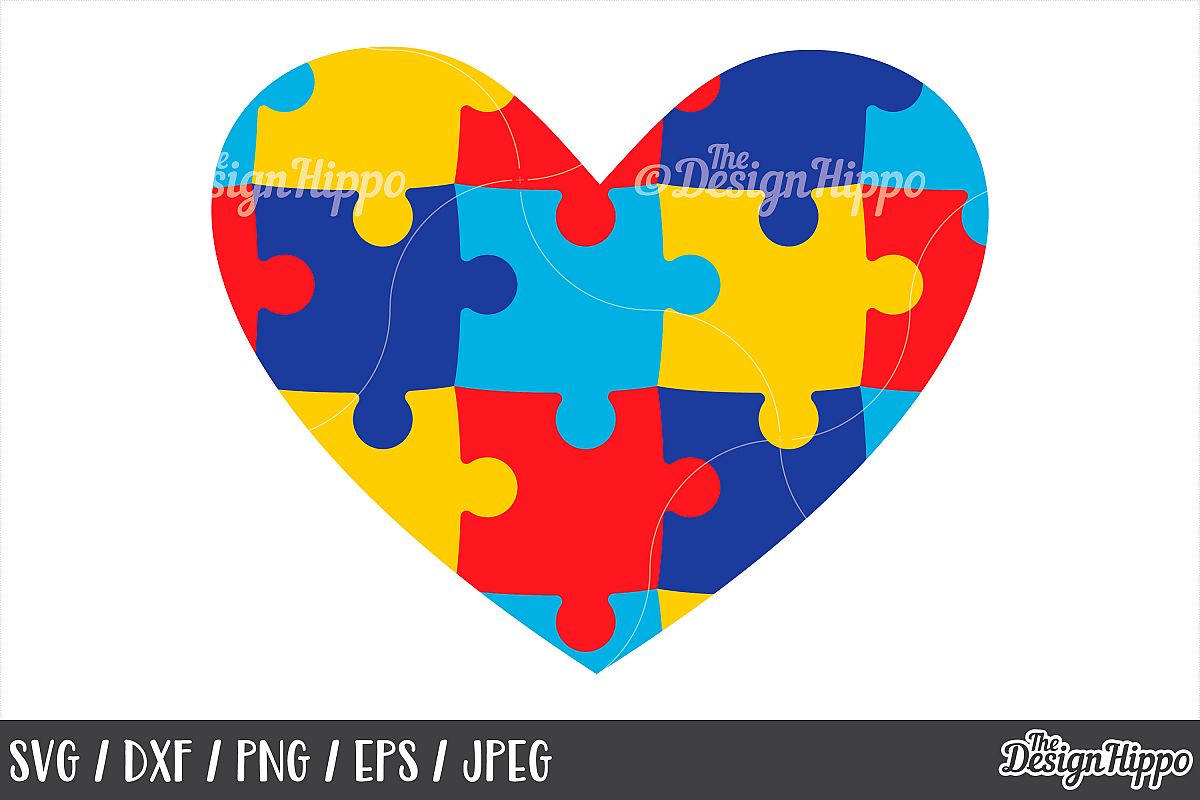 Autism Heart Puzzle Pieces Svg Dxf Png Cricut Cut Files