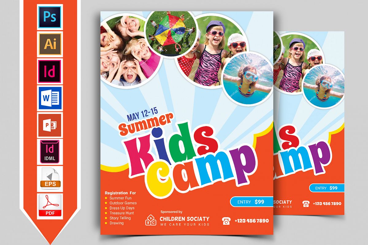 Kids Summer Camp Flyer Vol-02 example image 1