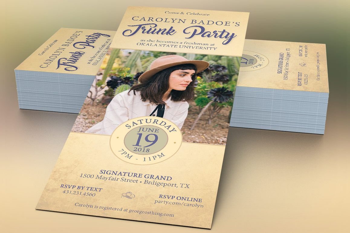 Retro Trunk Party Flyer Template example image 1