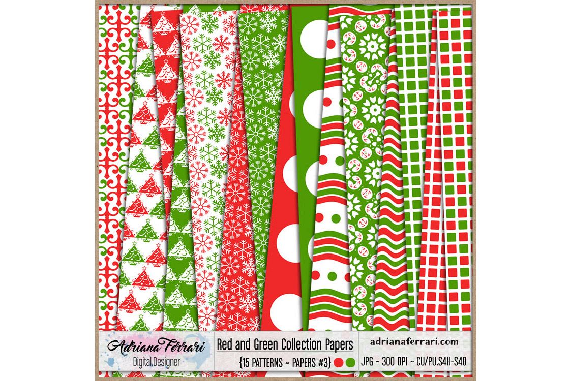 Red and Green Collection Papers 3 example image 1