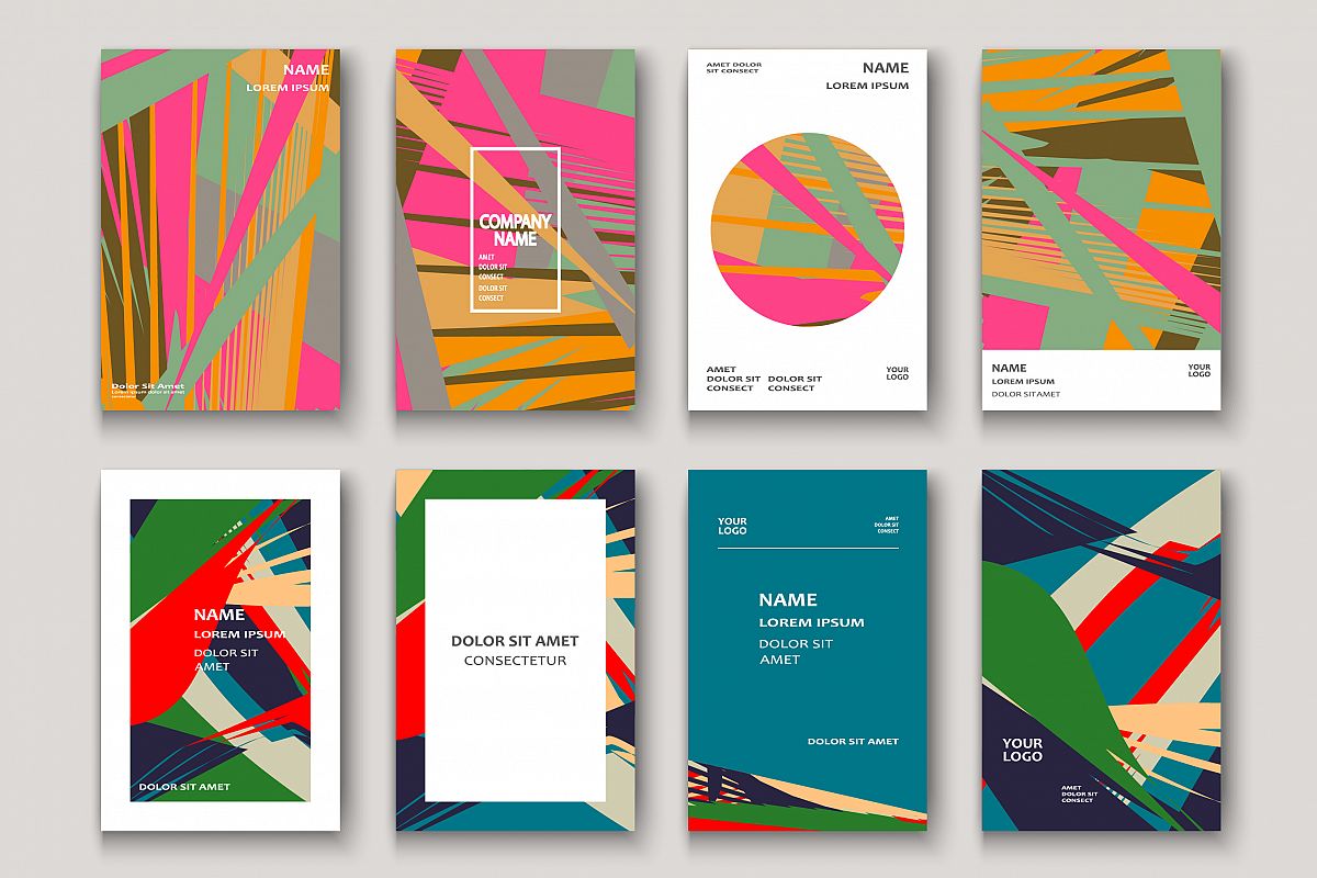 Modern cover design. Abstract retro 90s style texture stripe example image 1