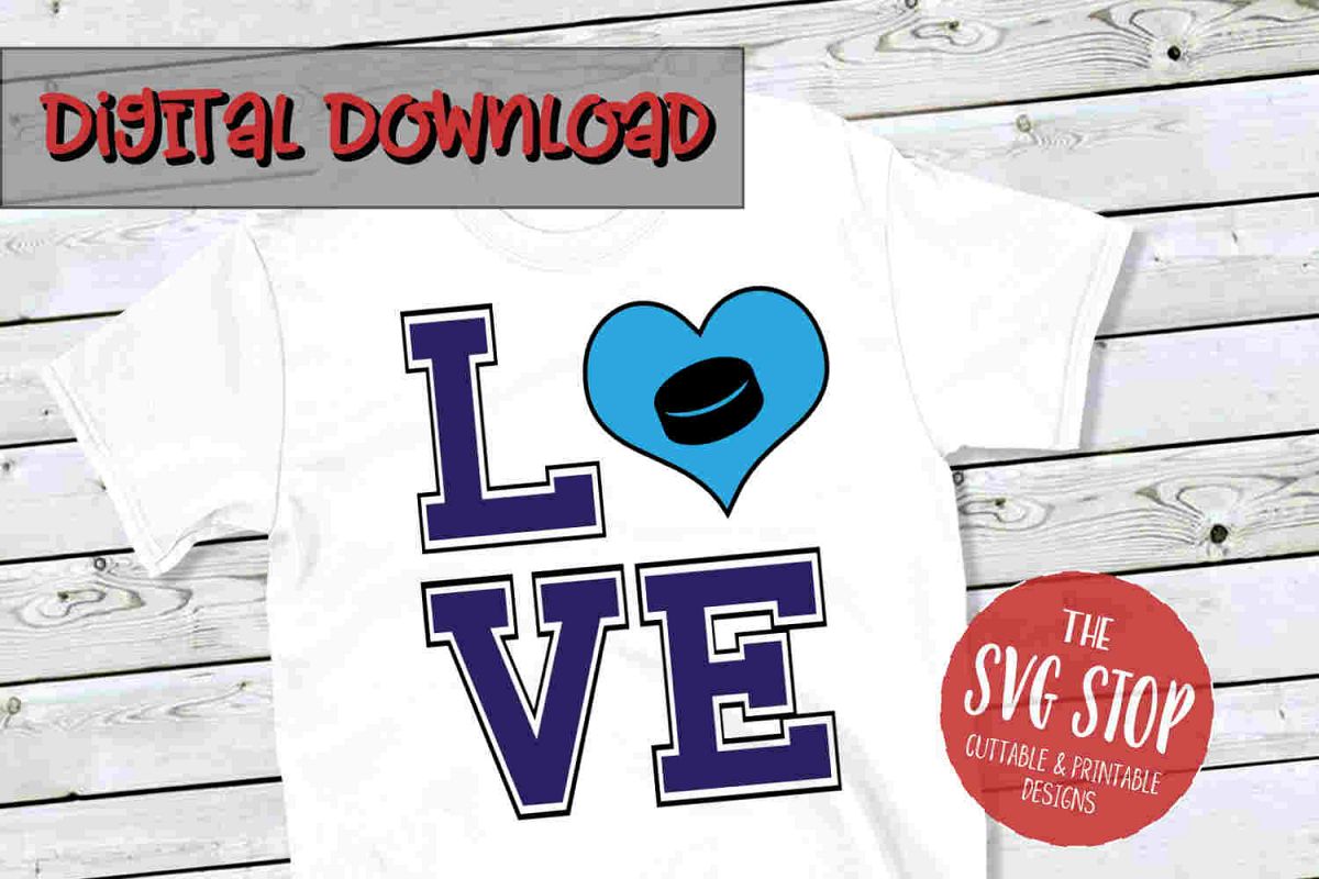 Love Hockey 3-SVG, PNG, DXF example image 1