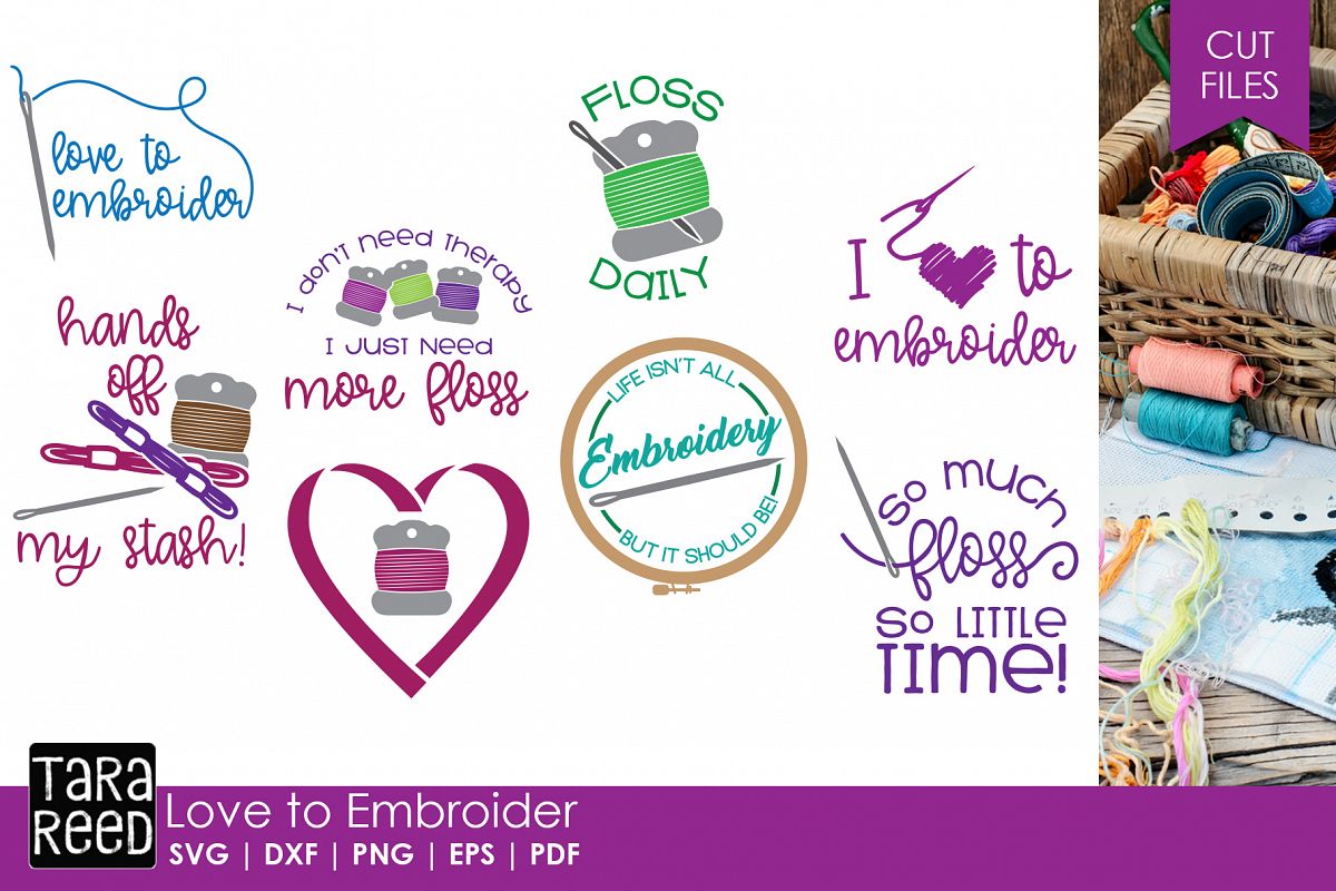 Love to Embroider - Embroidery SVG and Cut Files for Crafter example image 1
