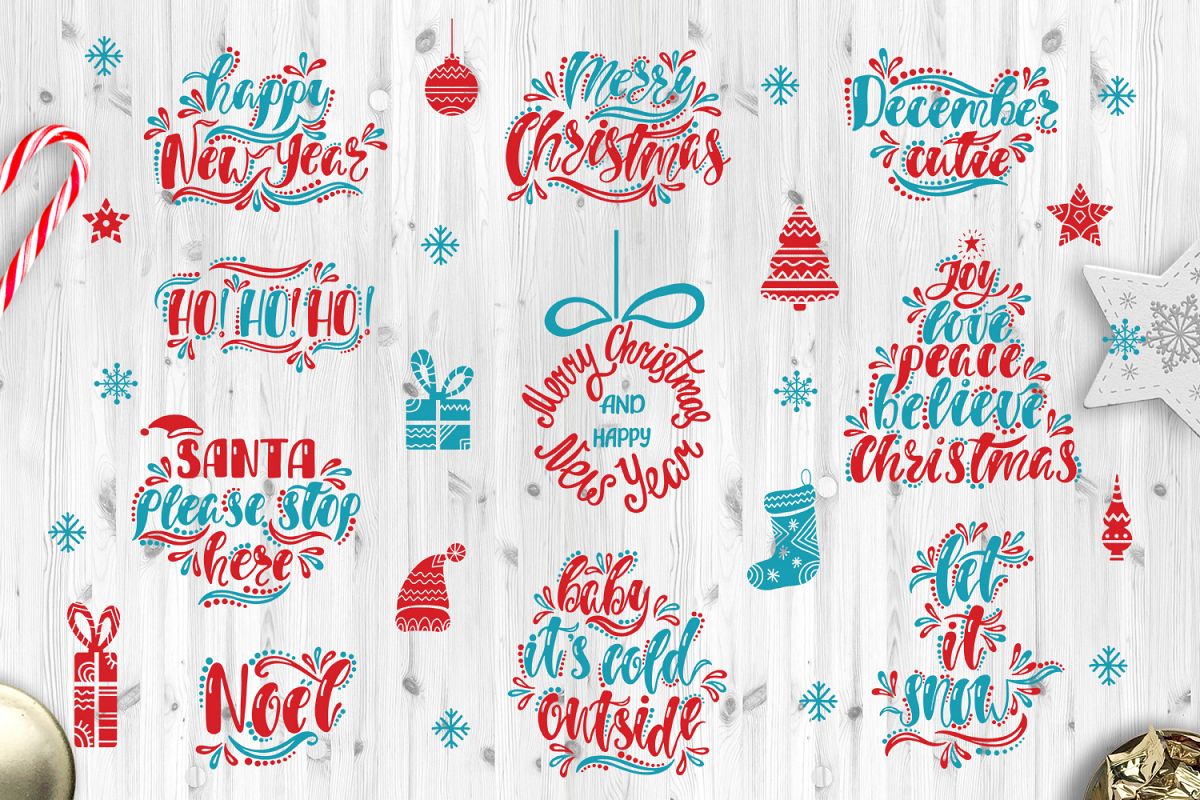 Download Christmas SVG Bundle. Holiday vector clipart. Cutting ...