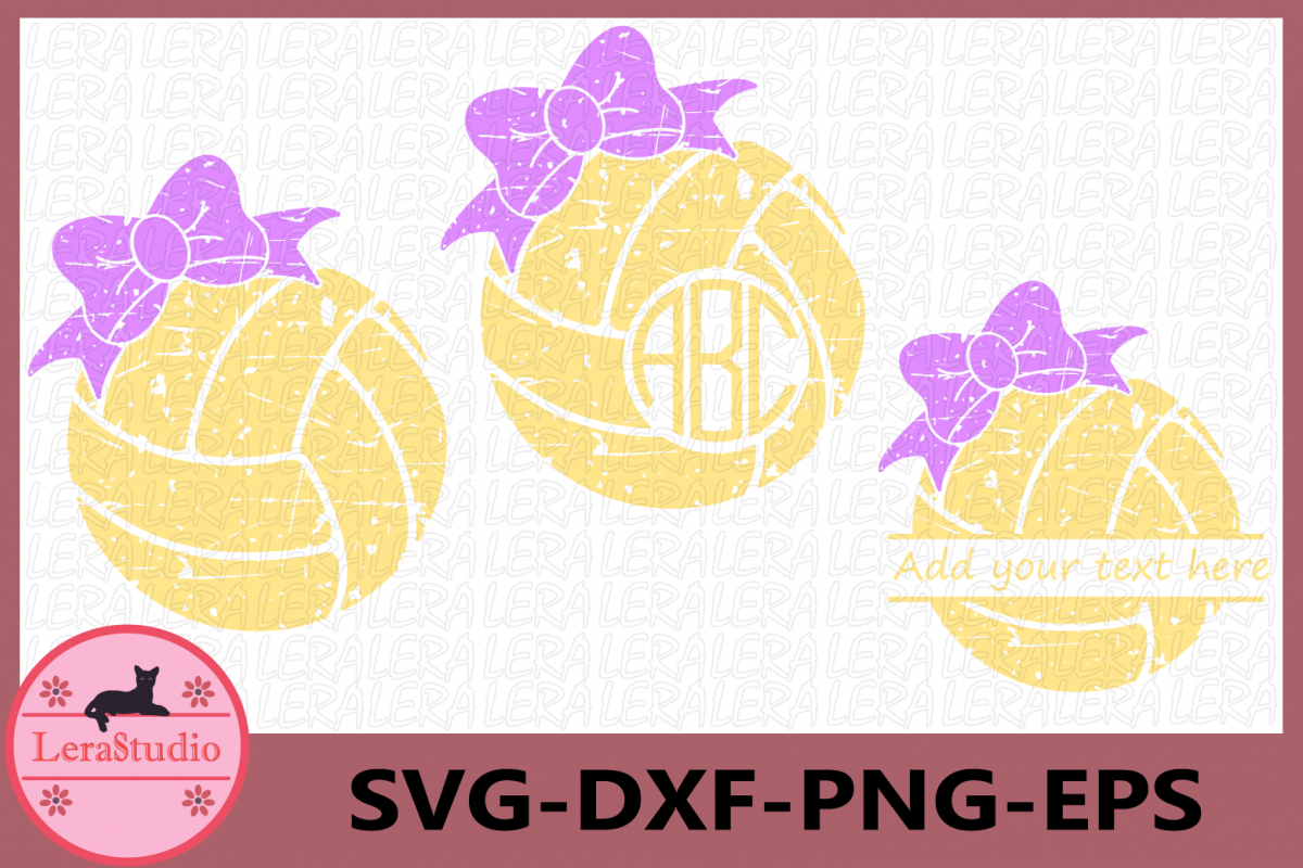 Volleyball files, Volleyball Grunge SVG, Sport Ball Monogram example image 1