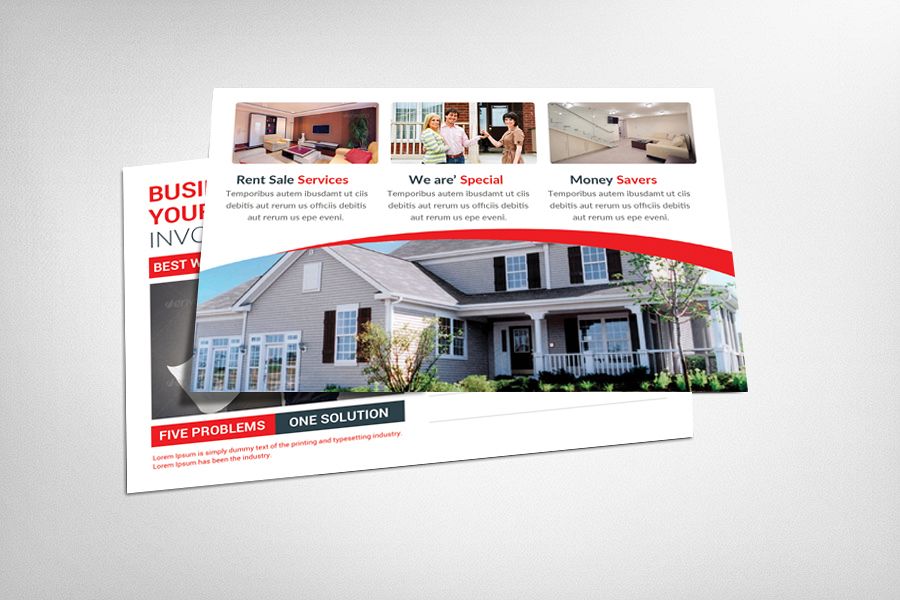 Coastal Real Estate Postcard Template example image 1