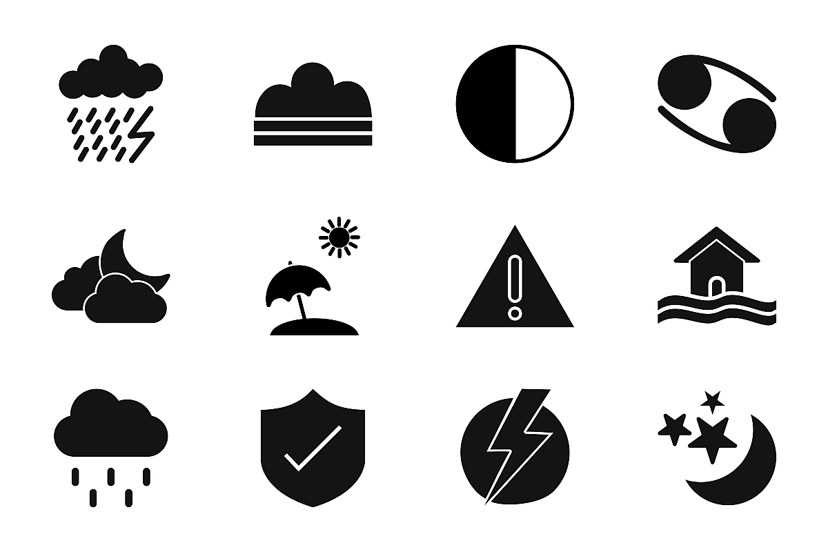 Set Of Weather And Season Icons example image 1