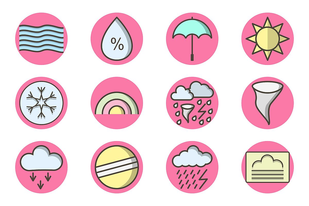 Set Of Weather And Season Icons example image 1
