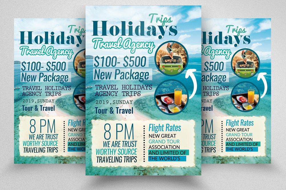 A4 Tour Travel & Holidays Flyer example image 1