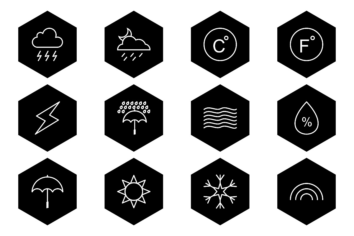 Set Of Weather And Season Icons example image 1