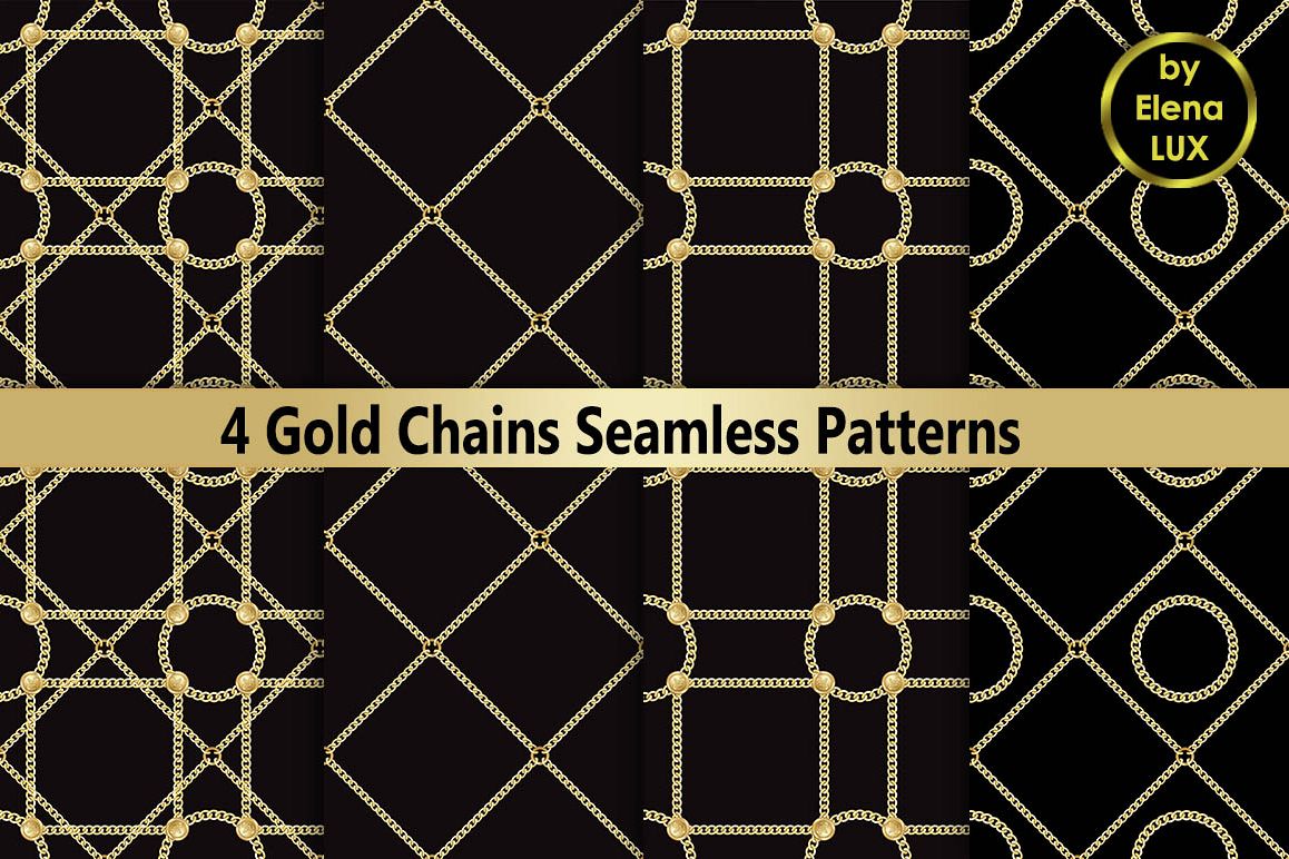 Golden Chains Seamless Set example image 1