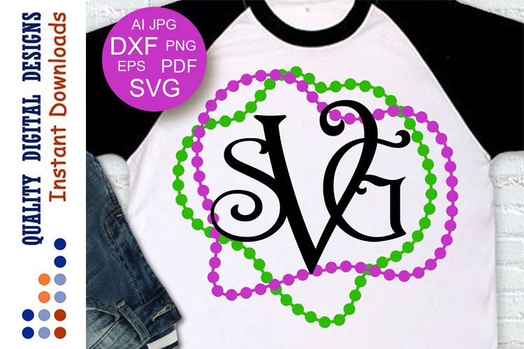 Mardi Gras crew svg Letters for Monogram Svg example image 1