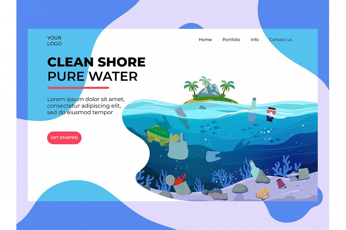 Water Plastic Pollution Landing Page example image 1