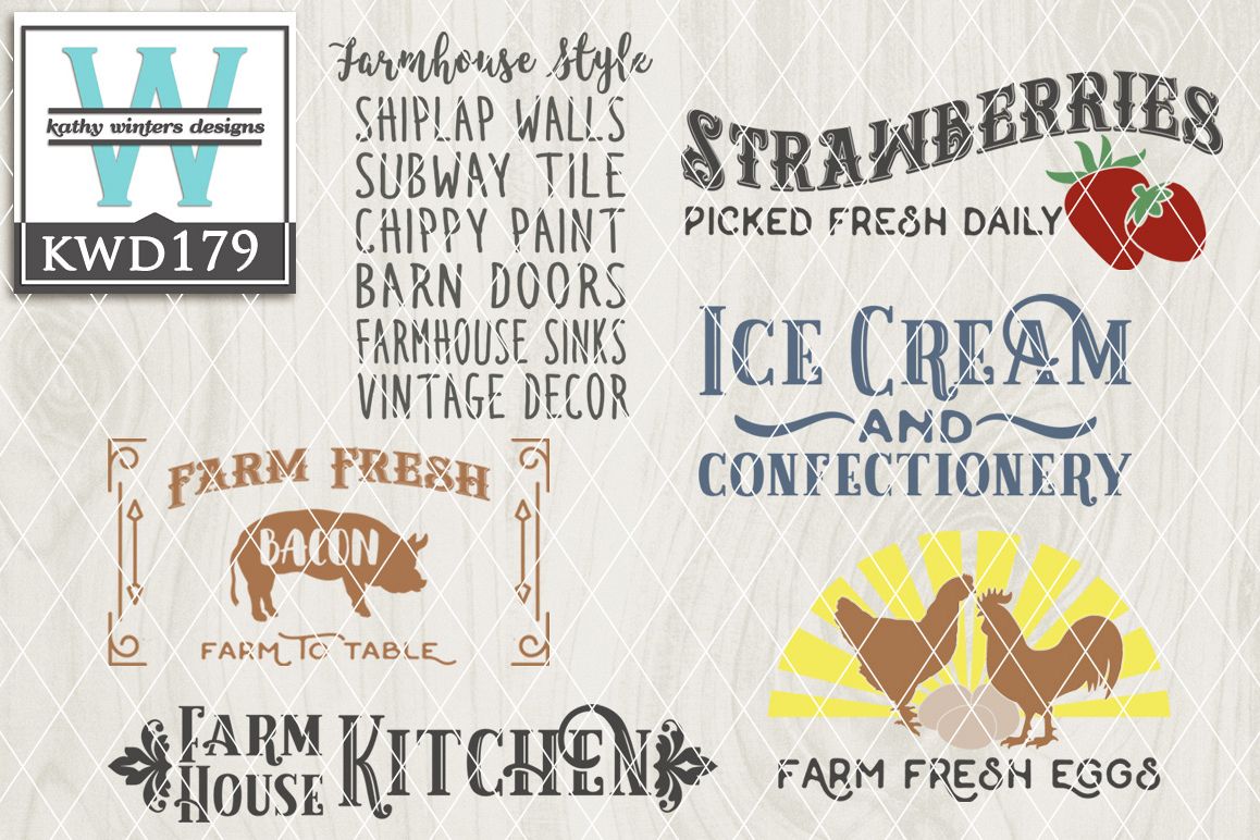Farmhouse Cutting File KWD179 example image 1