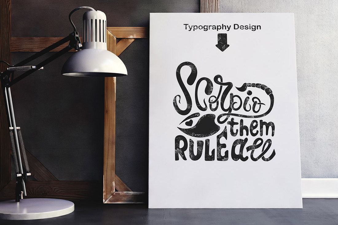Scorpio Rule them all. Typography design. example image 1
